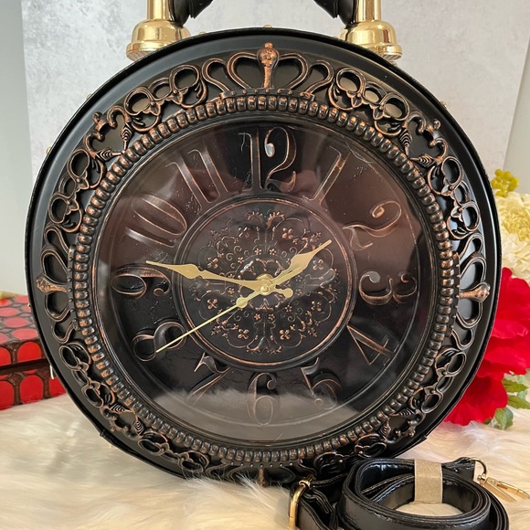 NWT Steampunk Shoulder Crossbody Working Clock Bag. Really Unique Statement Bag - Picture 6 of 16